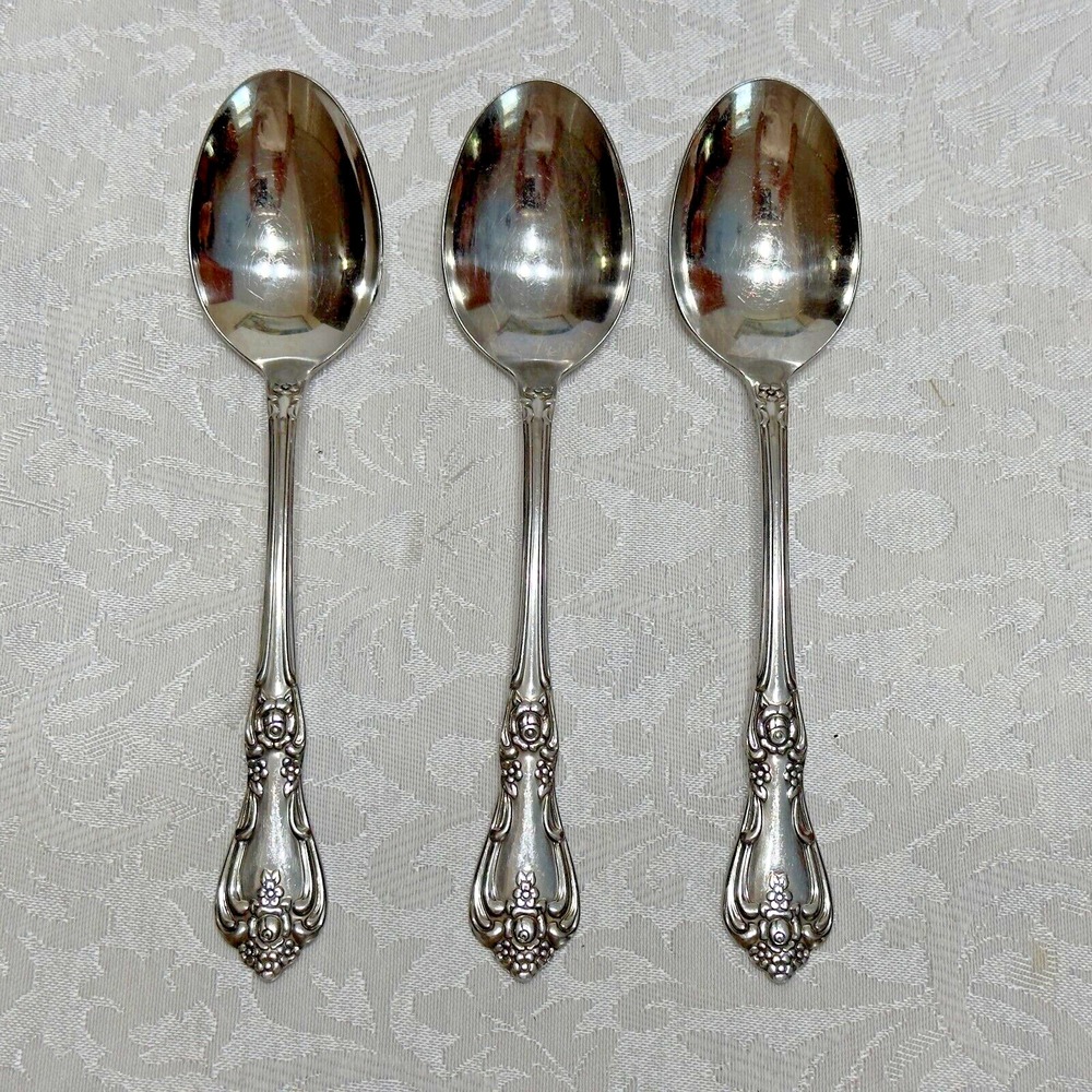 3 Lot PRESIDENT Oneida WM A Rogers Premier Stainless Table Dinner Spoons Set 3